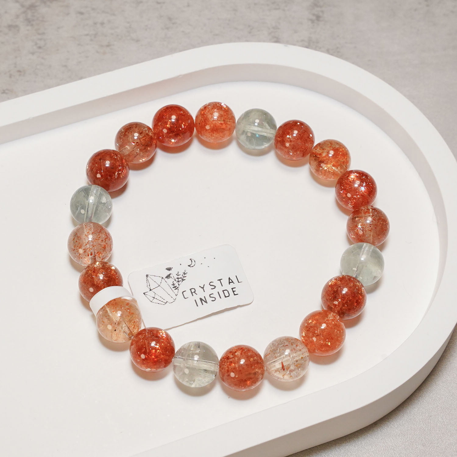 阿魯沙太陽石9.5mm+ #BL000028 | Crystal Inside | 專營純天然特